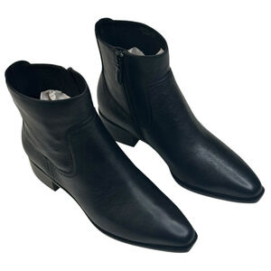 COLE HAAN Naia Black Leather Ankle Boots Womens Size 7B Side Zip New $200 O